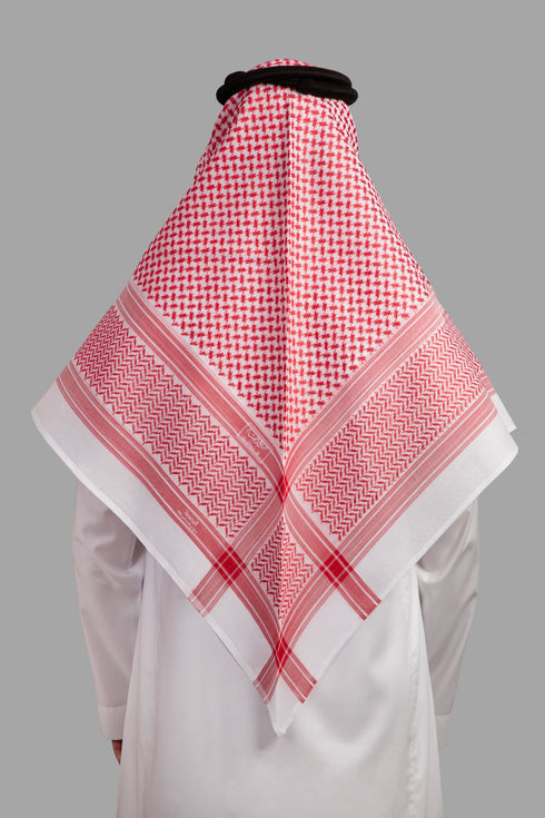 Shemagh Red/White 100% English Cotton